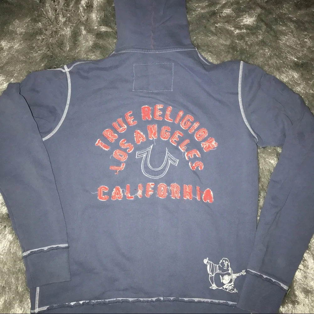 True Religion Navy Blue Hoodie Zip-Up Jacket
